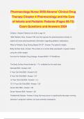 Pharmacology Nurse 3050 Abrams' Clinical Drug Therapy Chapter 4 Pharmacology and the Care of Infants and Pediatric Patients &lpar;Pages 69-72&rpar; Exam Questions and Answers 2024