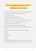Pharmacology Rasmussen Exam 2 Questions and Answers