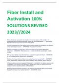 Fiber Install and  Activation 100%  SOLUTIONS REVISED  2023//2024