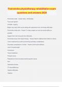 Post-stroke physiotherapy rehabilitation exam questions and answers 2024