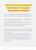 Potter&colon; Fundamentals of Nursing&comma; 9th Edition Chapter 41 &ndash; Oxygenation Exam Questions and Answers