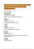 NYS Tow Truck Endorsement Practice Test 2 Questions and Answers (2024 / 2025) (Verified Answers)