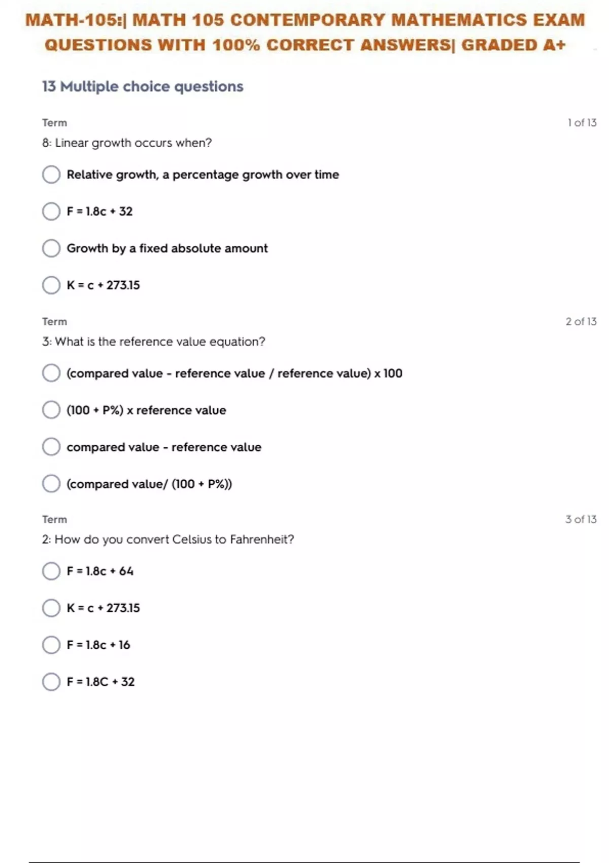 MATH-105:| MATH 105 CONTEMPORARY MATHEMATICS MIDTERM REVIEW QUESTIONS ...