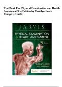 Test Bank Physical Examination and Health Assessment, 9th Edition by Carolyn Jarvis || Download & Pass for 2024