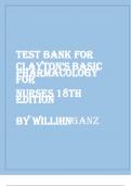 TEST BANK FOR CLAYTON’S BASIC PHARMACOLOGY FOR  NURSES 18TH EDITION  BY WILLIHNGANZ