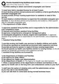 Florida Assisted living facilities exam review 