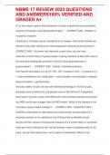 NBME 17 REVIEW 2023 QUESTIONS AND ANSWERS100&percnt; VERIFIED AND GRADED A&plus;