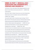NBME 30 &lpar;PART 1- MEDICAL&rpar; 2023 QUESTIONS AND ANSWERS100&percnt; VERIFIED AND GRADED A&plus;