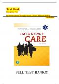 Test Bank For Emergency Care 14th Edition by Daniel Limmer&comma; Michael F&period; O'Keefe and Edward T&period; Dickinson&vert;&vert;All Chapters Covered&vert;&vert;Complete Guide A&plus;