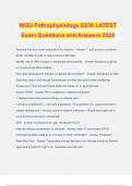 WGU Pathophysiology D236 LATEST Exam Questions and Answers 2024