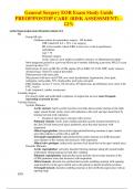 General Surgery EOR Exam Study Guide PREOP/POSTOP CARE (RISK ASSESSMENT) – 12%  
