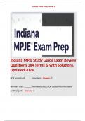 Indiana MPJE Study Guide Exam Review Questions 384 Terms & with Solutions&comma; Updated 2024&period; 