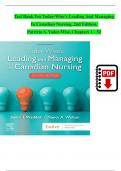 TEST BANK For Yoder-Wise’s Leading And Managing In Canadian Nursing, 2nd Edition, Patricia S. Yoder-Wise, Verified Chapters 1 - 32, Complete Newest Version