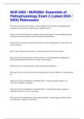 NUR 2063 Pathophysiology  Nursing Exam Package Deal Graded A 