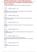 NFHS Football Part II Test 2023 Questions and Answers with complete verified solutions 100&percnt; solutions