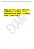NURS 5315 FINAL EXAM WITH 150 +  LATEST 2024 CORRECT ACTUAL  QUESTIONS AND WELL ANSWERED  ANSWERSIA GRADED