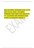 NGN MATERNAL NEWBORN EXAM LATEST  2024 ACTUAL EXAM &sol; MATERNAL  NEWBORN PROCTORED WITH NGN WITH  70 &plus; QUESTIONS AND ANSWERS GOOD  SCORE IS GUARANTEED GRADE A&plus;