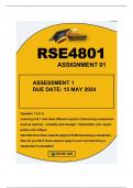 RSE4801ASSIGNMENT 01 DUE 15 MAY 2024 ALL REFERENCES INCLUDED