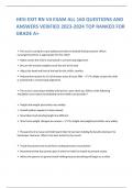 HESI EXIT RN V4 EXAM ALL 160 QUESTIONS AND ANSWERS VERIFIED 2023-2024 TOP RANKED FOR GRADE A&plus;