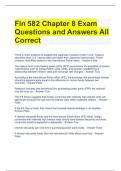 Fin 582 Chapter 8 Exam Questions and Answers