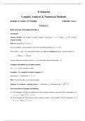 Mathematics class notes on topic "Complex analysis and numerical methods"
