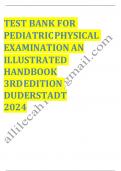 Test bank for pediatric physical examination an illustrated handbook 3rd edition duderstadt / All Chapters Updated 2024 / Rated A+