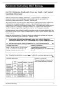 Unit F212 Molecules&comma; Biodiversity&comma; Food and Health - High banded  Candidate style answers