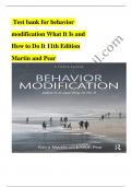 Test bank for behavior modification what it is and how to do it 11th edition martin and pear / All Chapters / Updated 2024 / Rated A+
