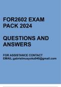 FOR2602 Exam pack 2024 (Forensic methods and techniques) questions and answers 