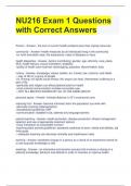 NU216 Exam 1 Questions with Correct Answers