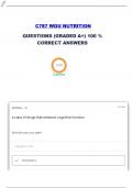 C787 WGU NUTRITION QUESTIONS (GRADED A+) WITH CORRECT ANSWERS 