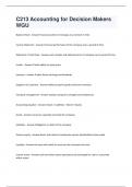 C213 Accounting for Decision Makers WGU Questions With 100&percnt; Correct Answers&period;