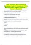 Ch 11 Stanhope: Foundations for Population Health in Community/Public Health Nursing Exam || Questions & Answers (Rated A+)