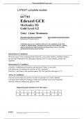6677/01 Edexcel GCE Mechanics M1 Gold Level G2 