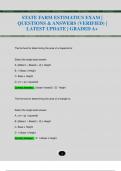 STATE FARM ESTIMATICS EXAM &vert;  QUESTIONS & ANSWERS &lpar;VERIFIED&rpar; &vert;  LATEST UPDATE &vert; GRADED A&plus;