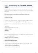 C213 Accounting for Decision Makers WGU Questions and Answers with complete