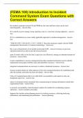 (FEMA 100) Introduction to Incident Command System Exam Questions with Correct Answers