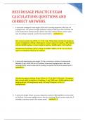 HESI DOSAGE PRACTICE EXAM CALCULATIONS QUESTIONS AND CORRECT ANSWERS&period;