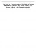 Pharmacology and the Nursing Process 10th Edition By Linda Lilley&comma; Shelly Collins Test Bank 