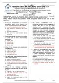  PROJECT MA pioneer Cardiopulmonary-Physical-Therapy-9th-Sem 100 Questions with 100% Correct Answers | Verified | Latest Update