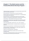 Chapter 1&period; The Adult Learner and the Practical-Vocational Nursing Program Questions and Answers 2024