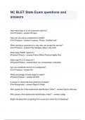 NC BLET State Exam questions and answers