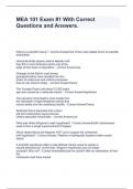 MEA 101 Exam &num;1 With Correct Questions and Answers&period;