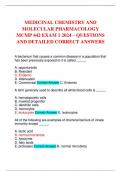MEDICINAL CHEMISTRY AND MOLECULAR PHARMACOLOGY MCMP 442 EXAM 1 2024 – QUESTIONS AND DETAILED CORRECT ANSWERS