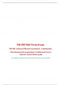 NR 509 Mid Term Exam NR 509: Advanced Physical Assessment - Best document for preparation, Verified and Correct Answers, Secure Better grade