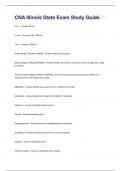 CNA Illinois State Exam Study Guide Graded A&plus;