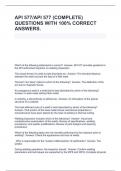 API 577&sol;API 577 &lpar;COMPLETE&rpar; QUESTIONS WITH 100&percnt; CORRECT ANSWERS&period;
