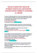 NR 442 COMMUNITY HEALTH NURSING 2024 EXAM 2 QUESTIONS AND DETAILED CORRECT ANSWERS&vert; A&plus; GRADE