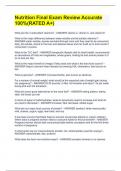  Nutrition Final EXAM BUNDLE&lpar;COMPLETE PACKAGE&rpar; Correct Questions & Solutions&lpar;RATED A&plus;