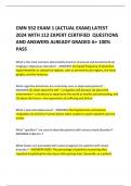 CMN 552 EXAM 1 (ACTUAL EXAM) LATEST 2024 WITH 112 EXPERT CERTIFIED  QUESTIONS AND ANSWERS ALREADY GRADED A+ 100% PASS  